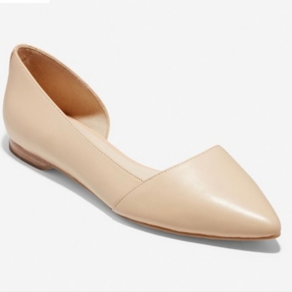 Elegant Cream Women Cole Haan Flats with Pointed Toe